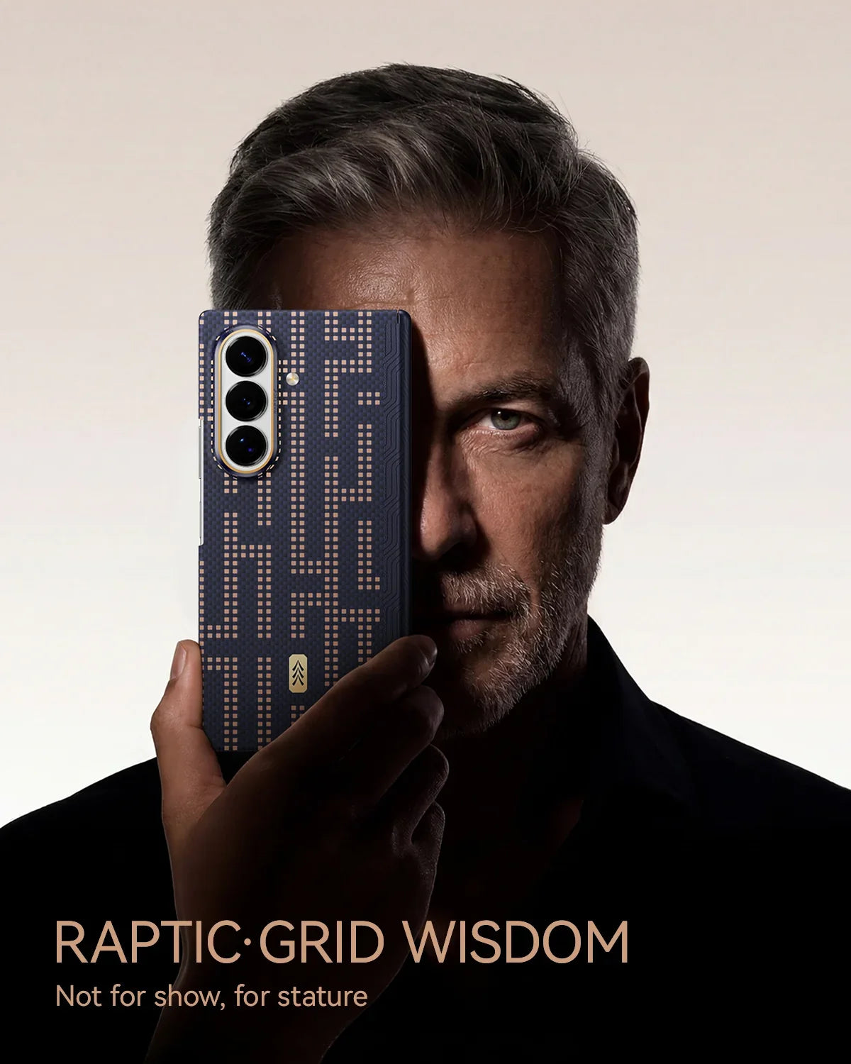A Photo Of Raptic Aramid Skin Pro Slim Magnetic Case for Galaxy Z Fold8/Z Fold8 Ultra - Grid Wisdom