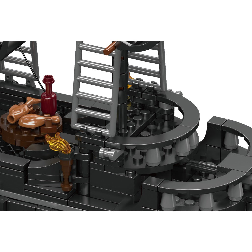 A Photo Of Mould King Black Pearl Pirate Ship Building Toy Set - 932 Pieces - 10195
