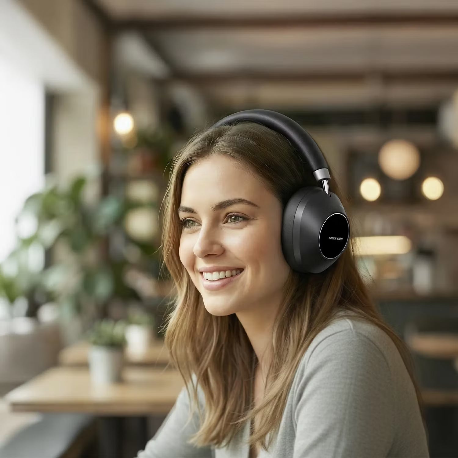 A Photo Of Green Lion Lorenza Hybrid ANC Headphones - Black