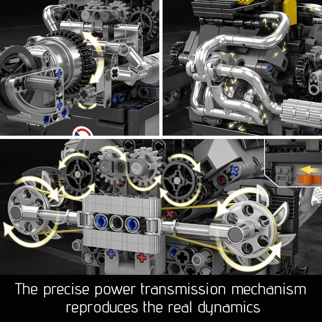 A Photo Of Mould King Motorized PAG Turbocharged V8 Engine Building Toy Set - 761 Pieces - 10207