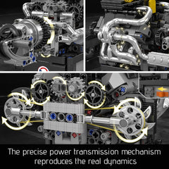 A Photo Of Mould King Motorized PAG Turbocharged V8 Engine Building Toy Set - 761 Pieces - 10207
