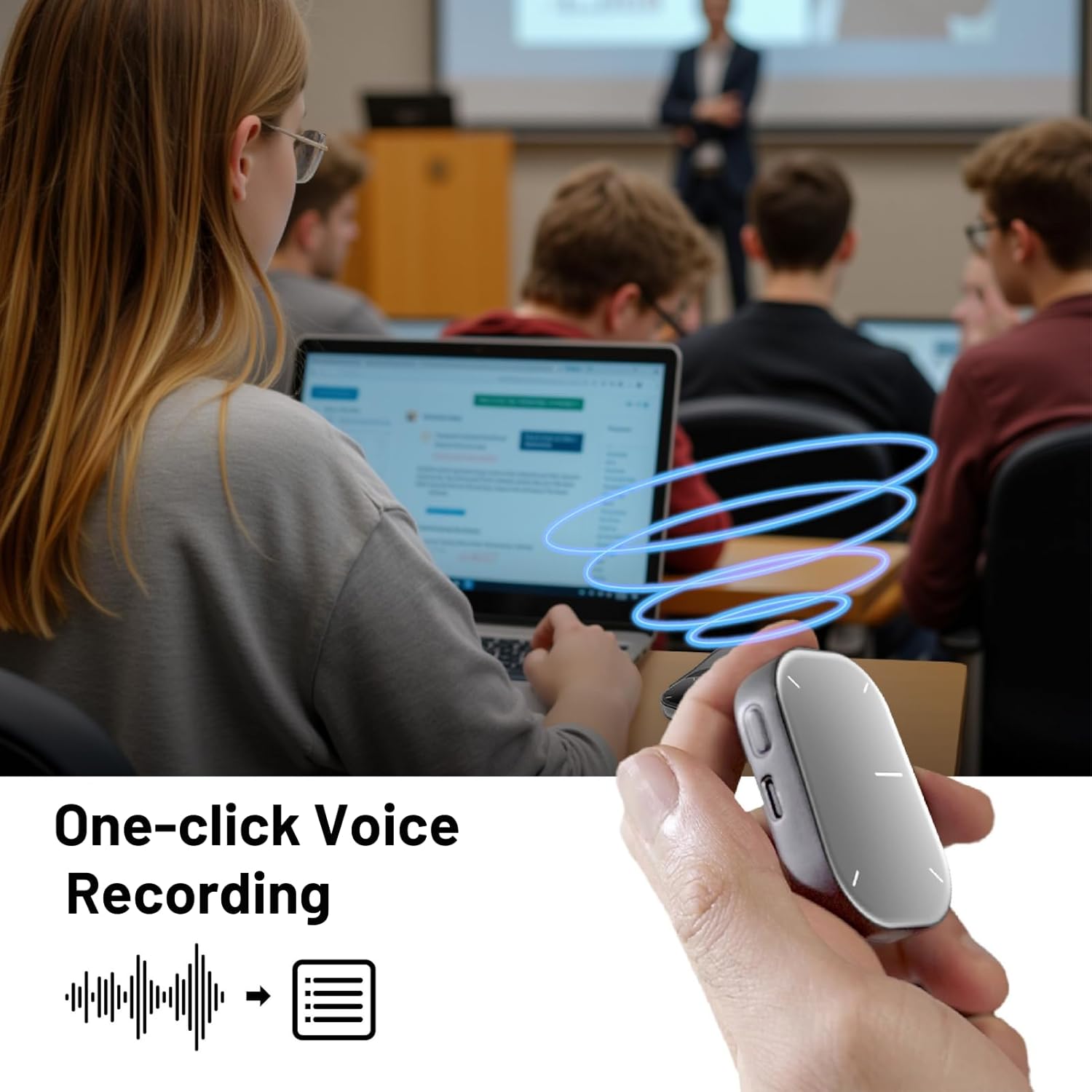A Photo Of Cheerdots2 Bluetooth Detachable Air Mouse - Touchpad Mouse with Voice Recording and Laser Pointer