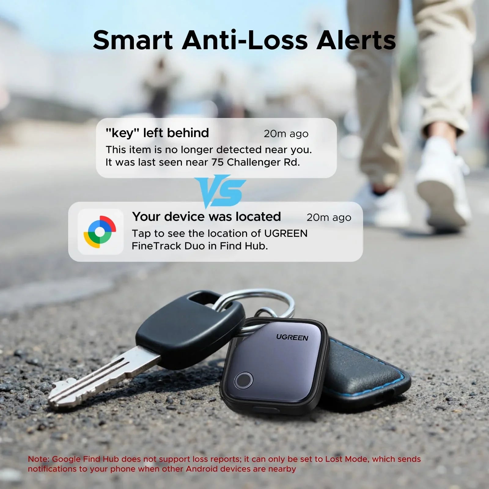 A Photo Of UGREEN FineTrack Duo Bluetooth Tracker for iOS & Android – USB-C Rechargeable | 75646P