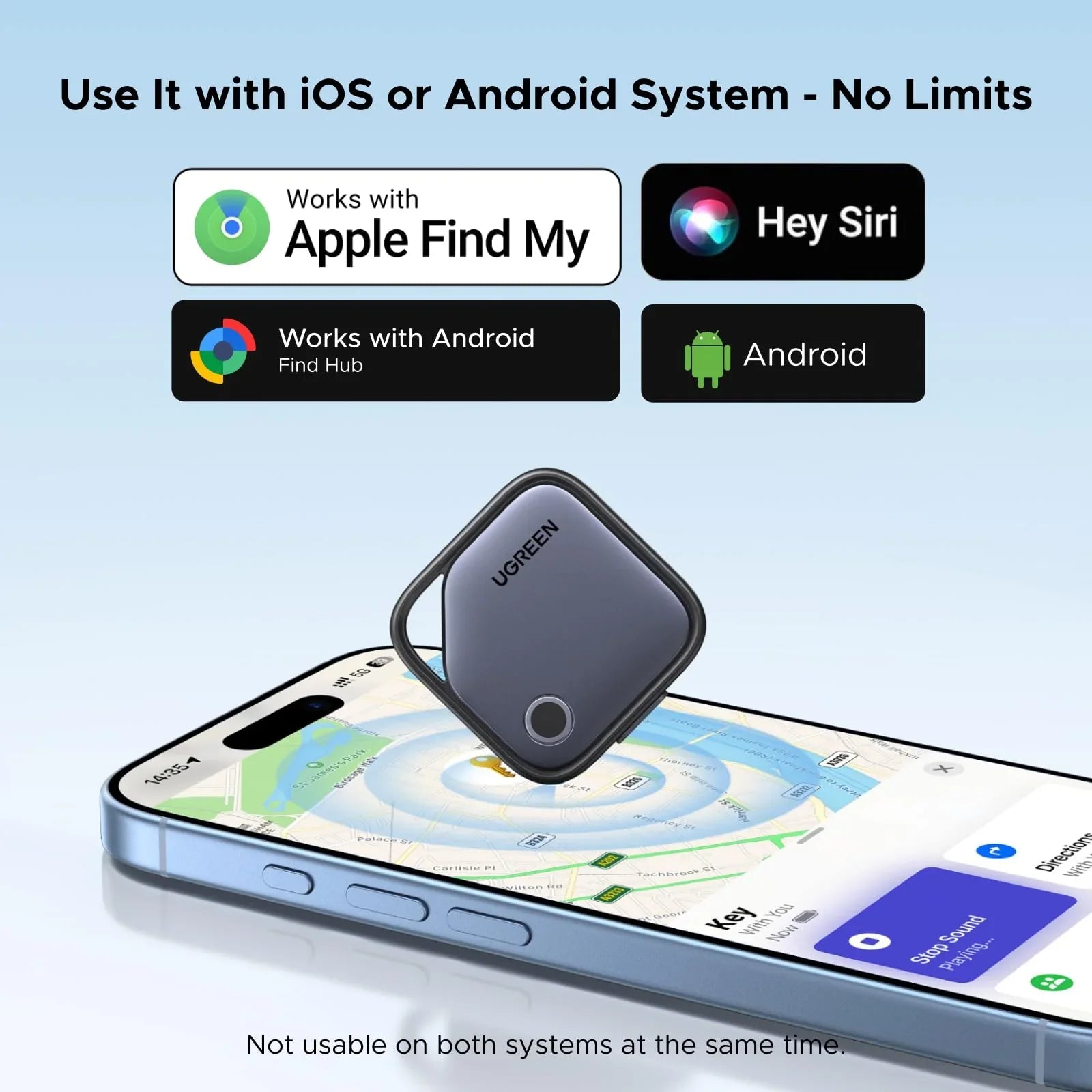 A Photo Of UGREEN FineTrack Duo Bluetooth Tracker for iOS & Android – USB-C Rechargeable | 75646P