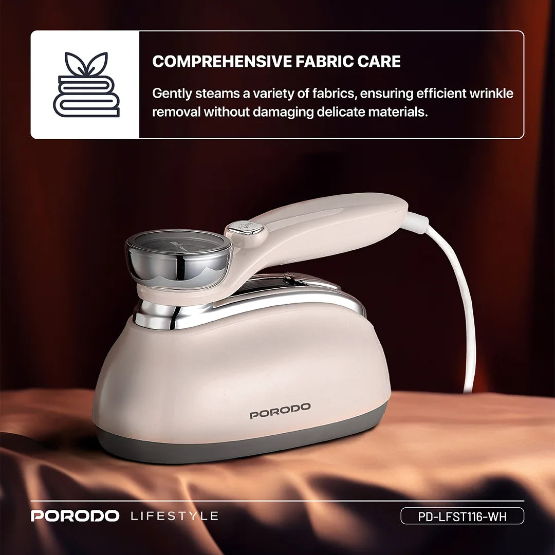 A Photo Of Porodo Lifestyle Retro Thermometer Steam & Heat Iron PDLFST116WH - White