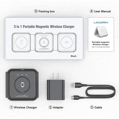 A Photo Of UCOMX Nano 3-in-1 Foldable Wireless Charging Station - Efficient and Versatile Charging Solution