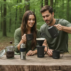 A Photo Of Green Lion Portable V60 Coffee Maker Set Pro - Complete Kit, Black