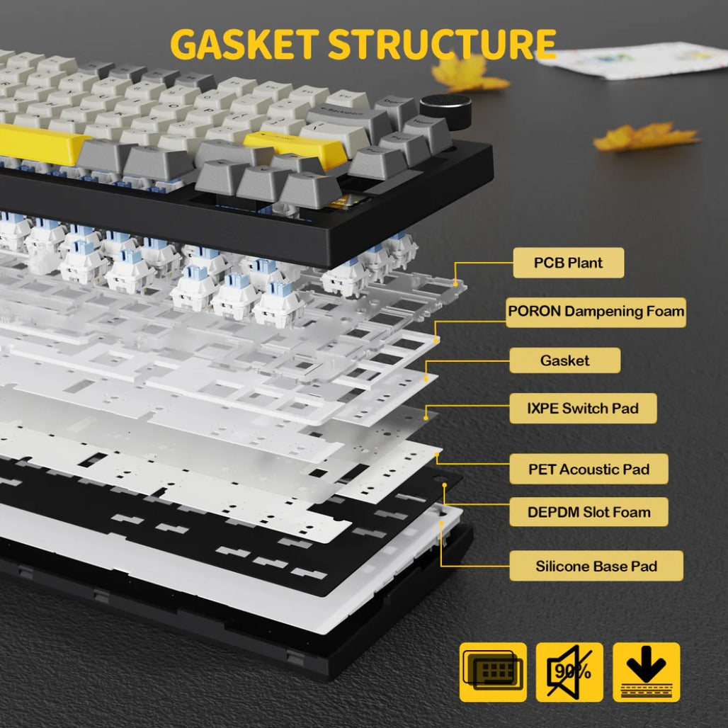 A Photo Of Attack Shark X820 Ultra 75% Tri-Mode Gasket Wireless Mechanical Gaming Keyboard