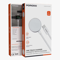A Photo Of Porodo Magnetic Watch Charger PDCBL0042WH - 2.5W USB-C, White