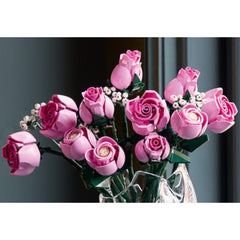 A Photo Of LEGO Bouquet of Pink Roses - 789 Pieces - 10374