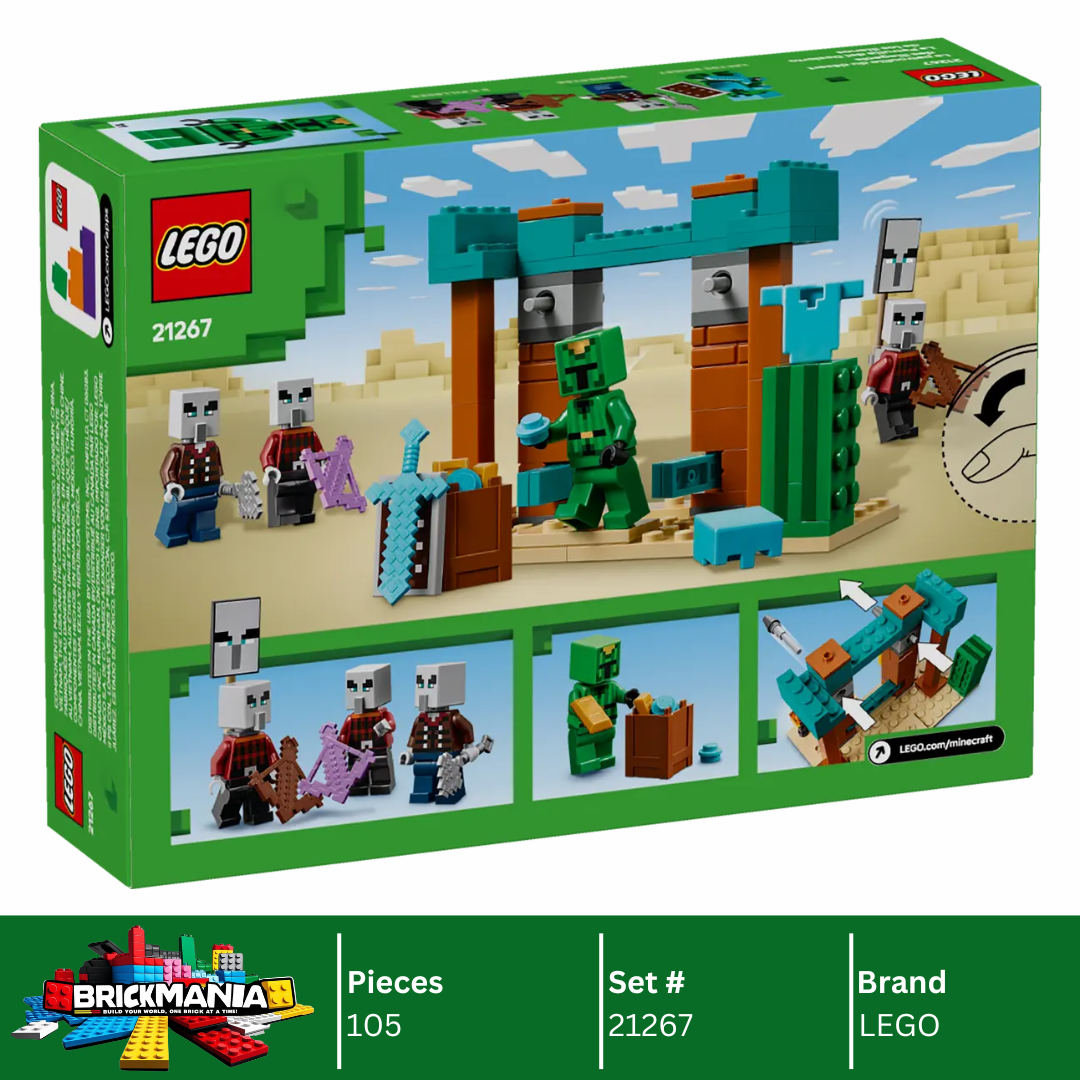 A Photo Of LEGO Minecraft The Illager Desert Patrol 105 Pieces - 21267