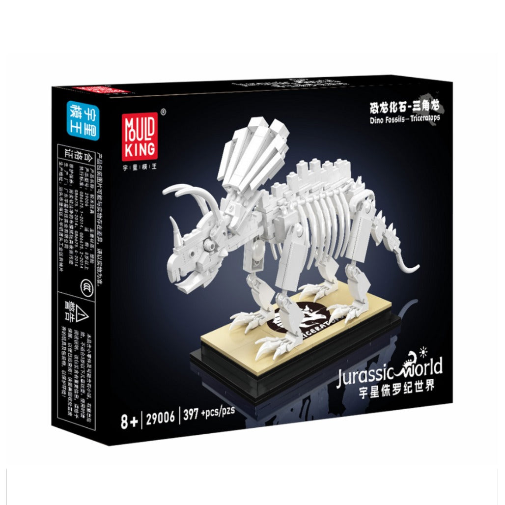 A Photo Of Mould King Triceratops Dinosaur Fossil Building Toy Set - 397 Pieces - 29006