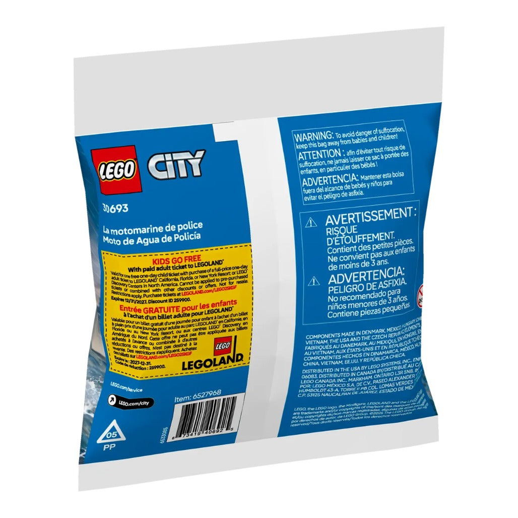 A Photo Of LEGO City Police Water Scooter 29 Pieces - 30693