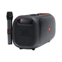 A Photo Of JBL PartyBox On-The-Go with Dual Wireless Mics - Portable Bluetooth Speaker with Light Show and Karaoke Function