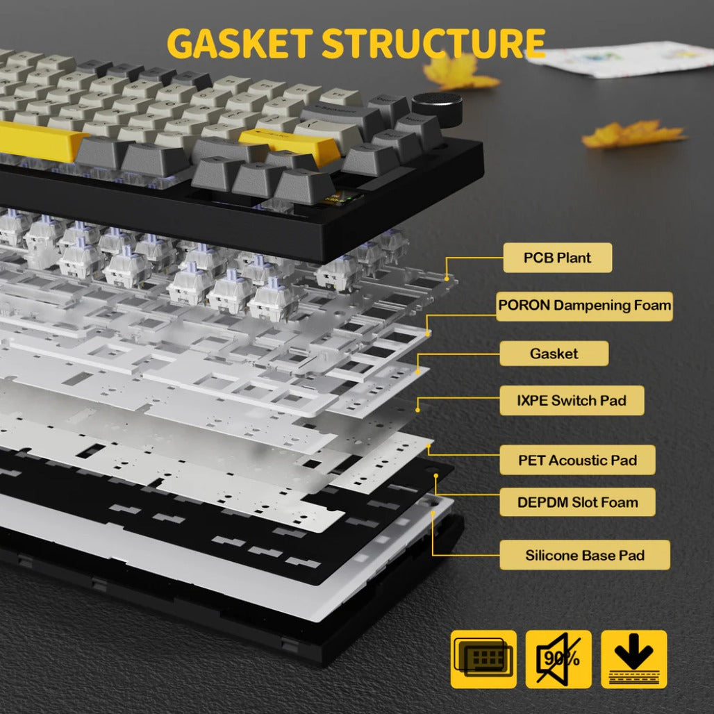 A Photo Of Attack Shark X820 Ultra 75% Tri-Mode Gasket Wireless Mechanical Gaming Keyboard