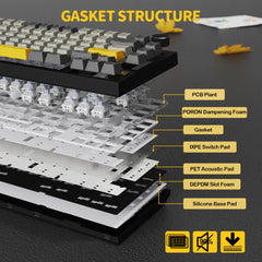 A Photo Of Attack Shark X820 Ultra 75% Tri-Mode Gasket Wireless Mechanical Gaming Keyboard