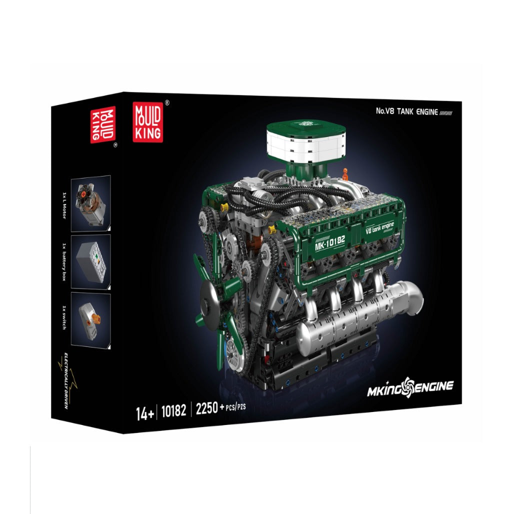 A Photo Of Mould King Motorized V8 Tank Engine Building Toy Set - 2250 Pieces - 10182