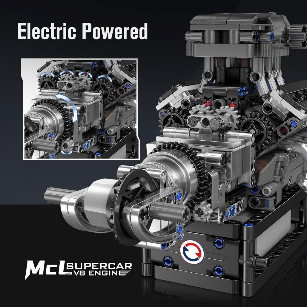 A Photo Of Mould King Motorized Turbocharged V8 Engine Building Toy Set - 737 Pieces - 10206