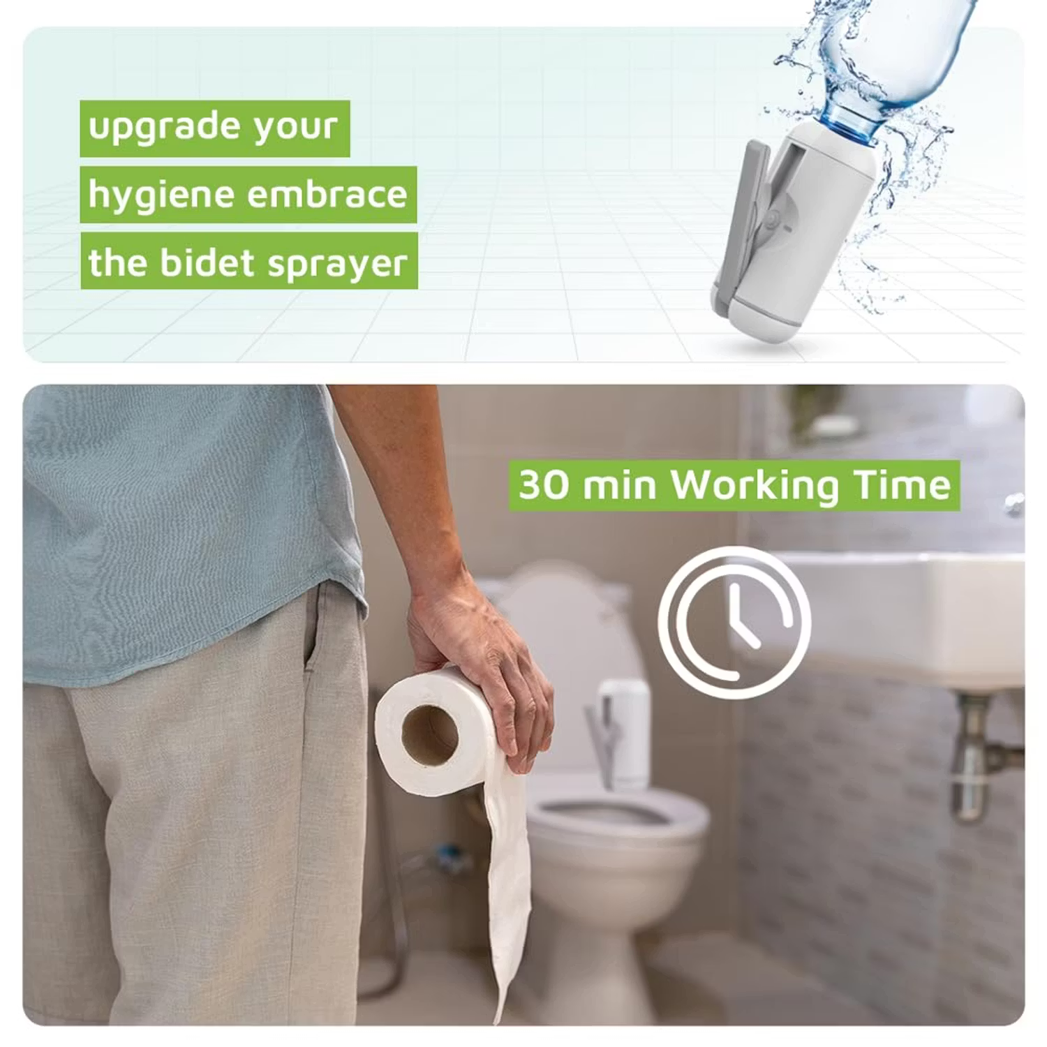 A Photo Of Green Lion Electric Pocket Bidet GNPBIDETSPWH - Portable, White