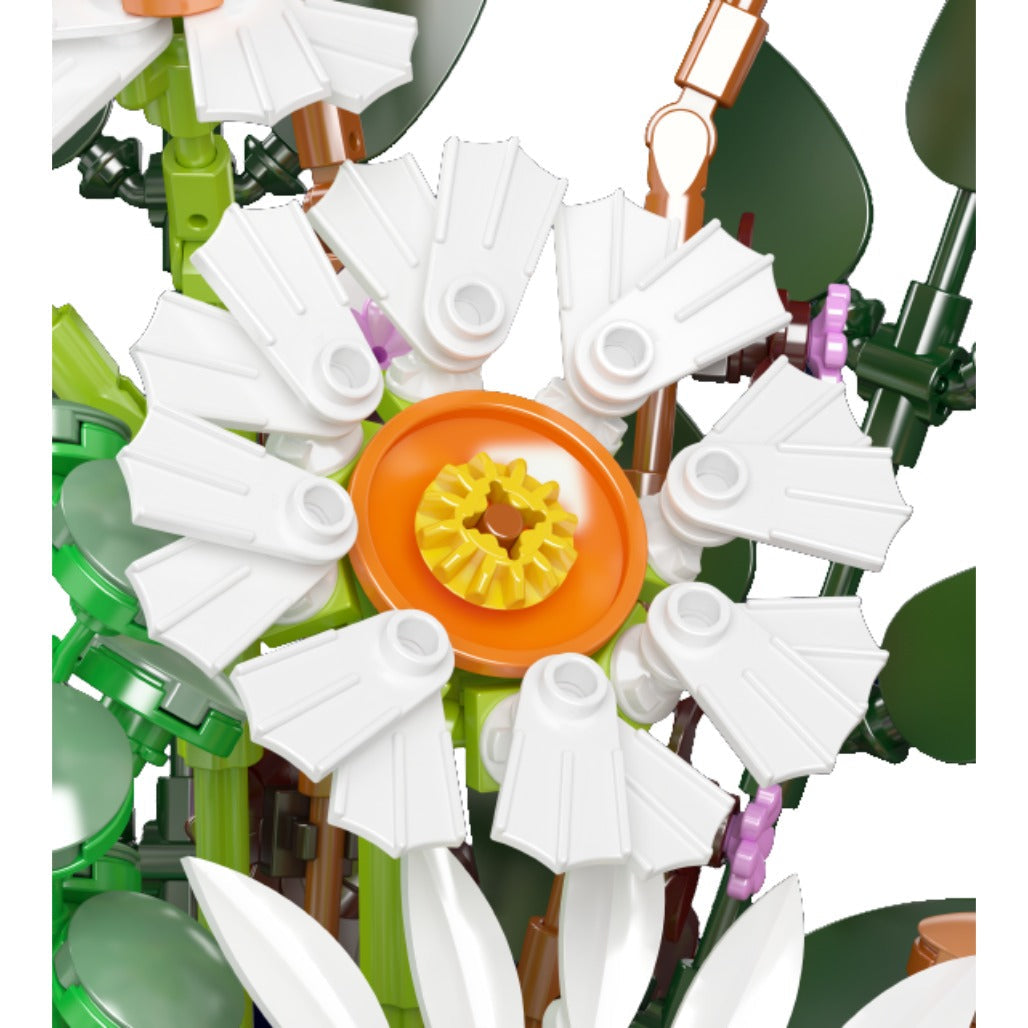 A Photo Of Mould King Daisy Flowerpot Botanical Building Toy Set - 1157 Pieces - 24107