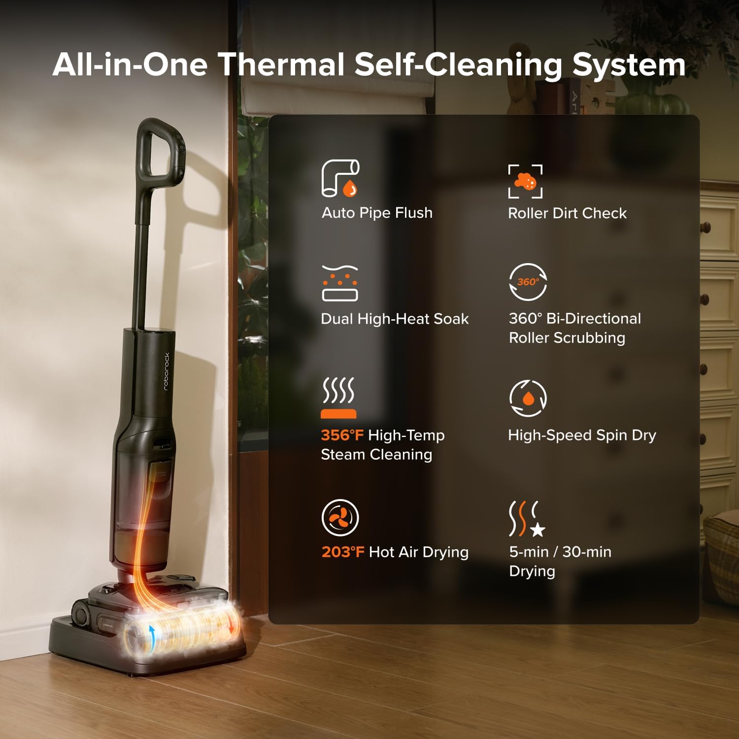 A Photo Of Roborock F25 Steam Series Wet Dry Vacuum Mop, 356°F Cordless Steam Cleaner