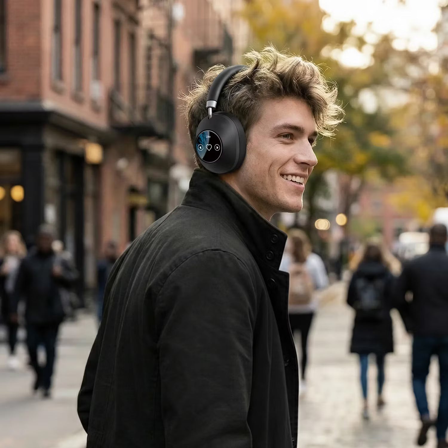 A Photo Of Green Lion Lorenza Hybrid ANC Headphones - Black