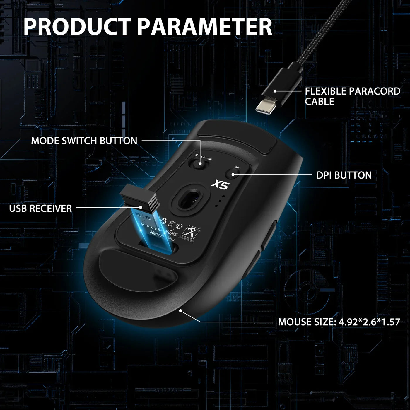 A Photo Of ATTACK SHARK X5 Wireless Gaming Mouse