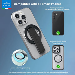 A Photo Of Brave MagGrip 3-in-1 Magnetic Phone Grip & Kickstand - Universal Mount for iPhone 17 & 18 Pro Max