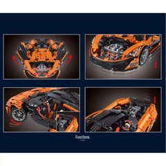 A Photo Of Mould King McLaren P1 Volcano Yellow Building Toy Set - 3228 Pieces - 13090S