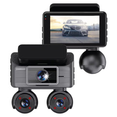 A Photo Of Powerology SENTRA Dash Camera with 4× Camera Lenses & GPS + Touch Screen Display - Black
