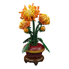 A Photo Of Mould King Chrysanthemum Potted Plant Building Toy Set - 417 Pieces - 24118