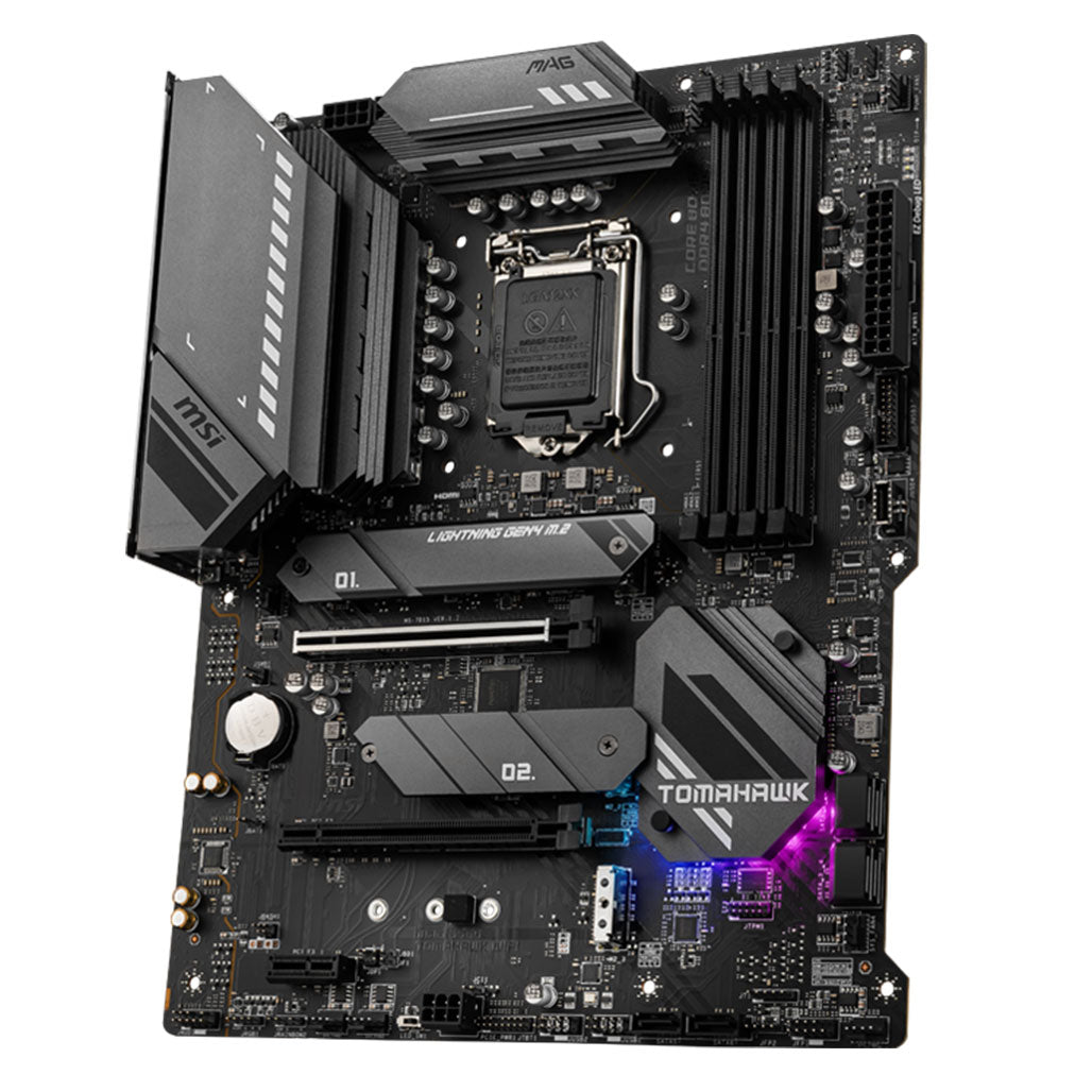 A Photo Of MSI MAG B560 TOMAHAWK Motherboard - LGA 1200 Socket, Intel B560 Chipset