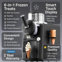 A Photo Of Nutricook Frost Ice Cream Maker, Sorbet and Milkshake Machine, 1.8L, 6 Modes, 7 Textures - Black - NC-FRS330BK