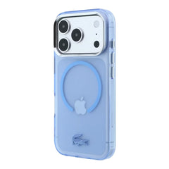 A Photo Of Lacoste iPhone 18 Pro Max MagSafe Case IML Blue Matte Frosted Finish Hard Cover, Scratch Resistant