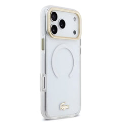 A Photo Of Lacoste Magsafe IML Shockproof Hard Case With Glossy Finish & Gold Logo For iPhone 18 Pro/18 Pro Max
