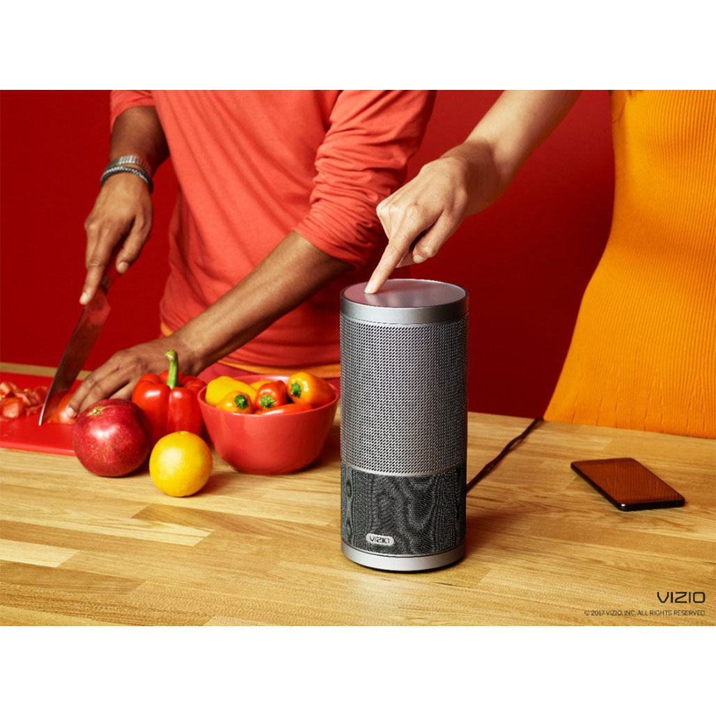 A Photo Of VIZIO SmartCast Crave 360 Wireless Speaker - Silver | All-In-One Streaming Music Speaker
