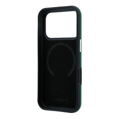 A Photo Of Lacoste MagSafe Green PU Leather Hard Case for iPhone 18 Pro/18 Pro Max with Petit Pique Embossed