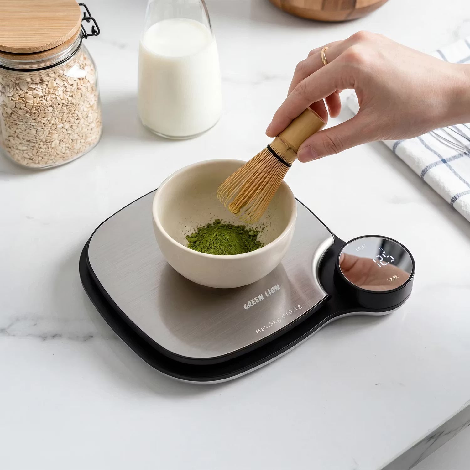 A Photo Of Green Lion Digital Kitchen Scale, 5 kg/11 lbs Max Capacity, Mutli-Unit Support - Silver
