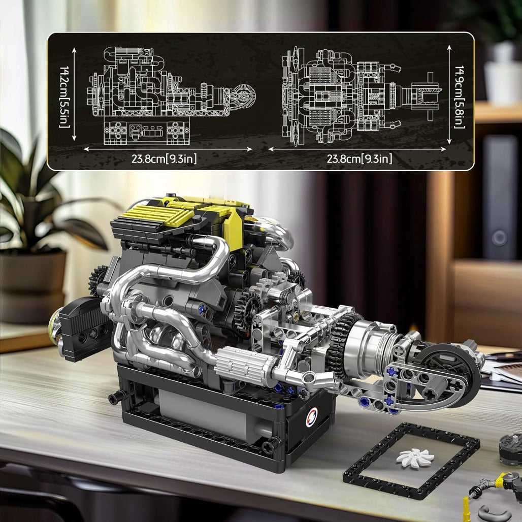 A Photo Of Mould King Motorized PAG Turbocharged V8 Engine Building Toy Set - 761 Pieces - 10207