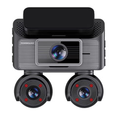 A Photo Of Powerology SENTRA Dash Camera with 4× Camera Lenses & GPS + Touch Screen Display - Black