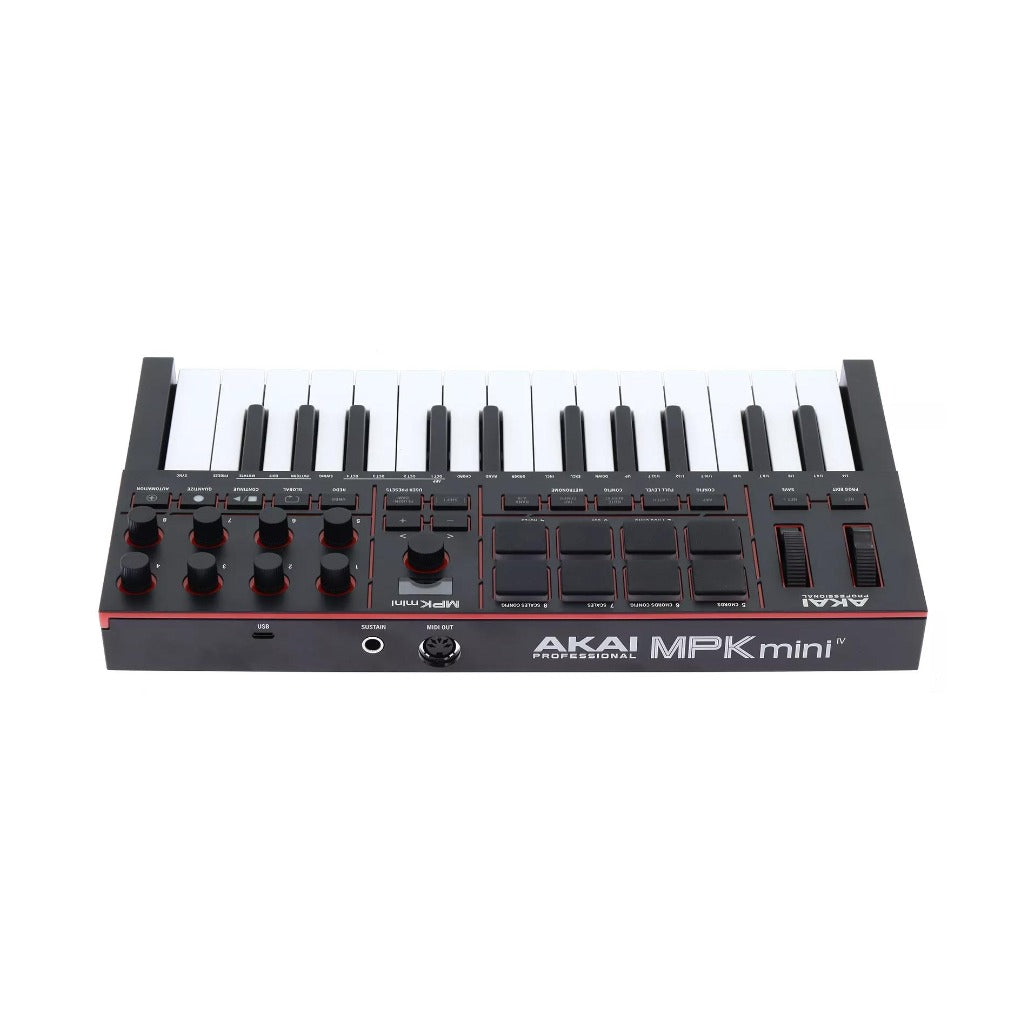 A Photo Of AKAI Professional MPK Mini IV MIDI Keyboard Controller - Black