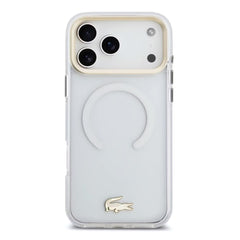 A Photo Of Lacoste Magsafe IML Shockproof Hard Case With Glossy Finish & Gold Logo For iPhone 18 Pro/18 Pro Max