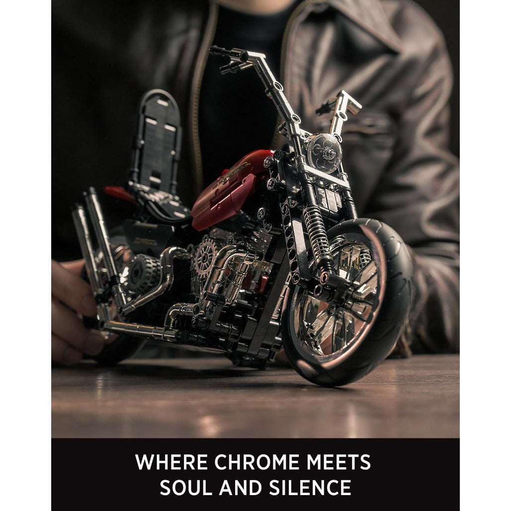 A Photo Of Nifeliz Chopper Motorcycle Building Set - 572 Pieces - NF10308
