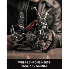A Photo Of Nifeliz Chopper Motorcycle Building Set - 572 Pieces - NF10308
