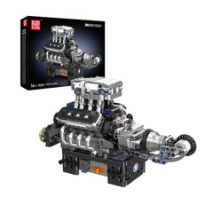 A Photo Of Mould King Motorized Turbocharged V8 Engine Building Toy Set - 737 Pieces - 10206