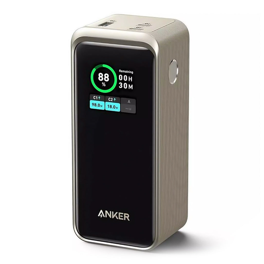 A Photo Of Anker 735 Power Bank PowerCore 20K - 200W Total Output, Dual USB-C Ports, 100W Rapid Recharge, 20,000mAh Capacity with Smart Digital Display