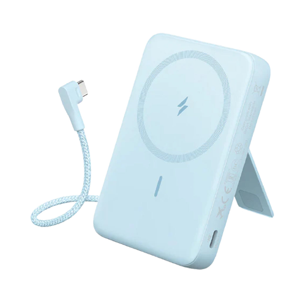 A Photo Of Anker Zolo 10000mAh 30W Magnetic Power Bank with Built-In USB-C Cable – Fast Charging & Wireless Convenience (Model A1685)
