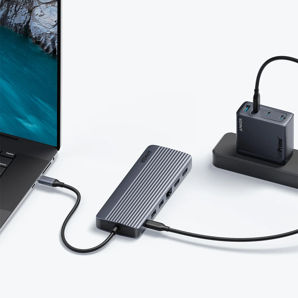 A Photo Of Anker USB-C Hub 14-in-1 Triple Display Docking Station