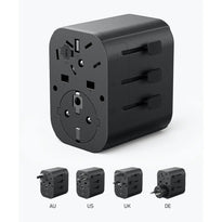 Anker PowerExtend 30W Travel Adapter with USB-C Charger (A9212) - Compact 4-in-1 Multi-Region Plug for Global Travel