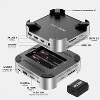ACASIS 40Gbps Mac Mini M4 Dock & Stand with Dual NVMe SSD Enclosure